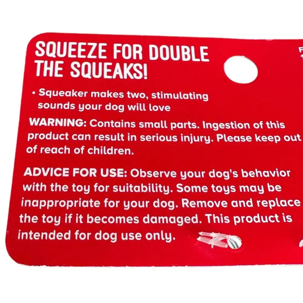 Gingerbread Double Squeaker Plush Dog Toy Toss Shake Thrash Christmas Stuffy New
